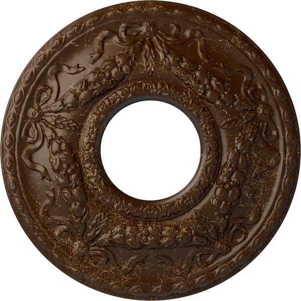 Ekena Millwork Hurley Ceiling Medallion (Canopies up to 7 1/4"), 22 1/8"OD x 7 1/4"ID x 1 3/4"P, Root Beer Crackle CM26HURBC - main